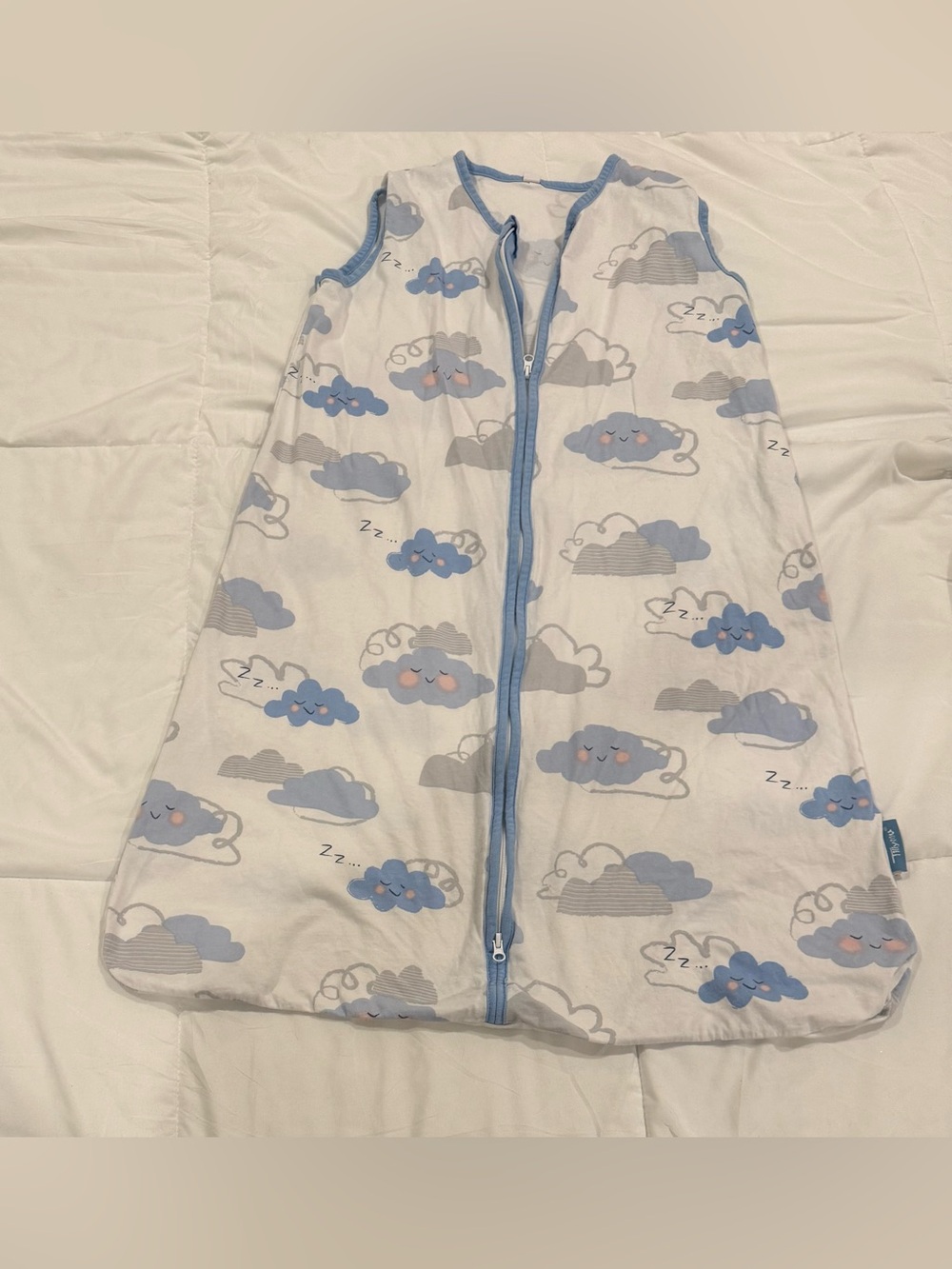 Tillyou Blue Cloud Wearable Blanket Sleep Sack Infant Toddler 15"x32" XL